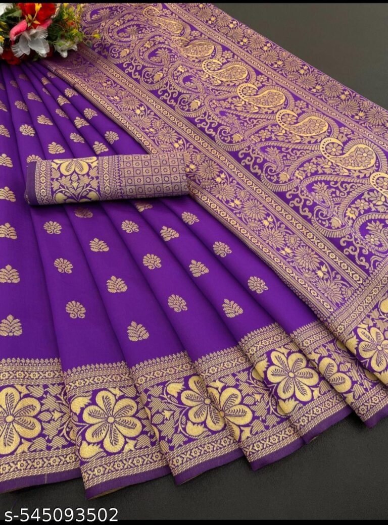Paithani Silk Saree for Women with Blouse New Banarasi Design Blue Color Wedding & Party Wear