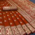 Paithani Silk Saree for Women with Blouse New Banarasi Design Maroom Color Wedding & Party Wear
