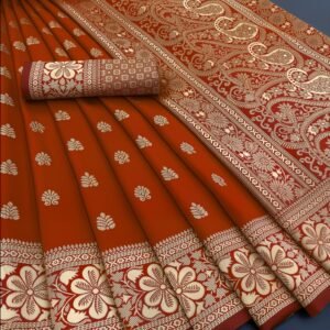 Paithani Silk Saree for Women with Blouse New Banarasi Design Maroom Color Wedding & Party Wear