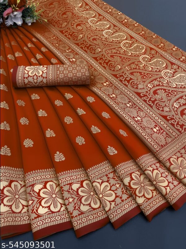 Paithani Silk Saree for Women with Blouse New Banarasi Design Maroom Color Wedding & Party Wear